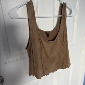 Wild Fable Ribbed Brown Crop Top